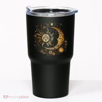 Celestial Sun Moon Flower Astrology Moon Phases Tumbler thumb 0