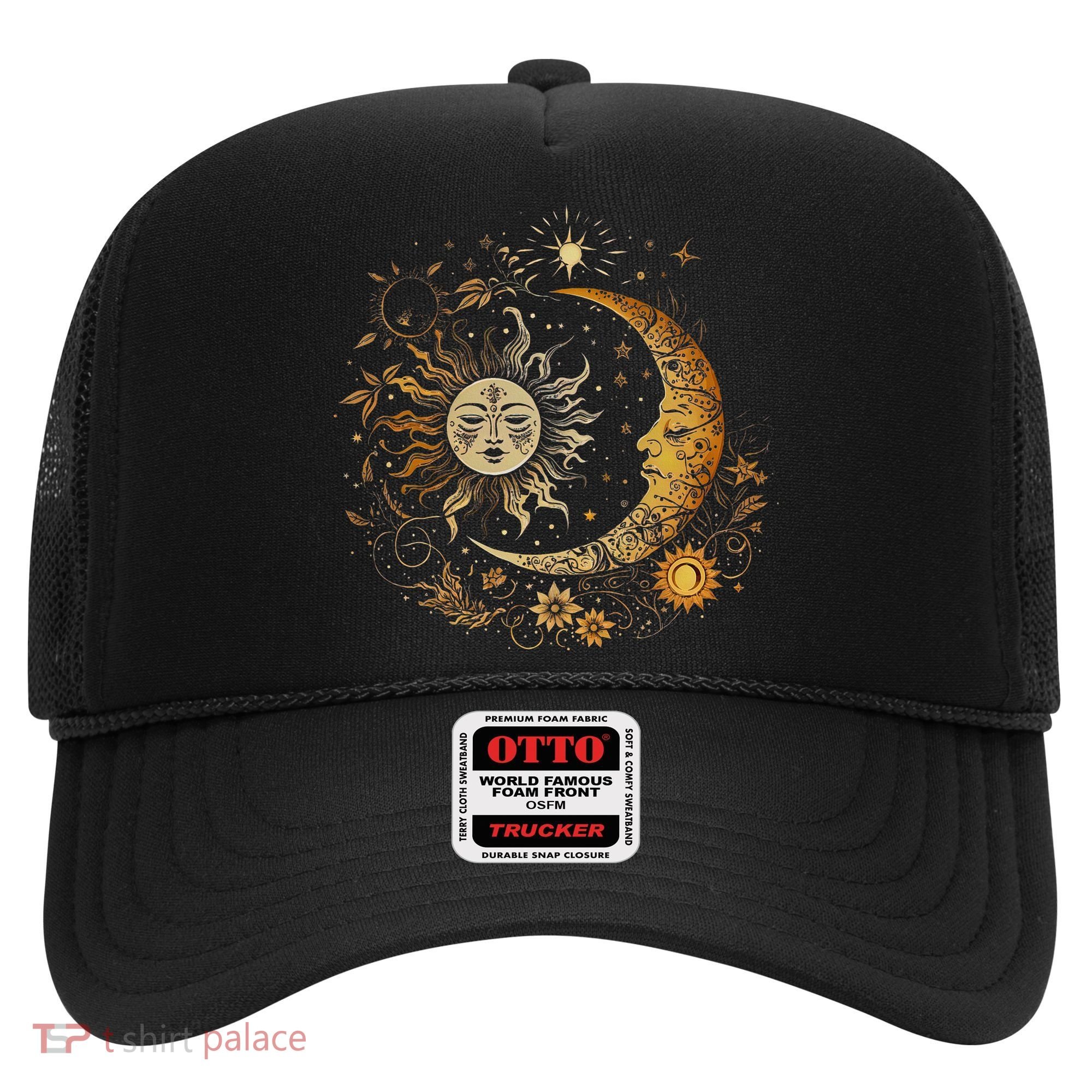 Celestial Sun Moon Flower Astrology Moon Phases Hat