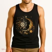 Celestial Sun Moon Flower Astrology Moon Phases Tank Top thumb 3