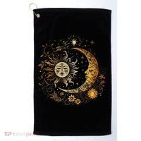 Celestial Sun Moon Flower Astrology Moon Phases Golf Towel thumb 0