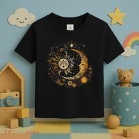 Celestial Sun Moon Flower Astrology Moon Phases Toddler T-Shirt thumb 3