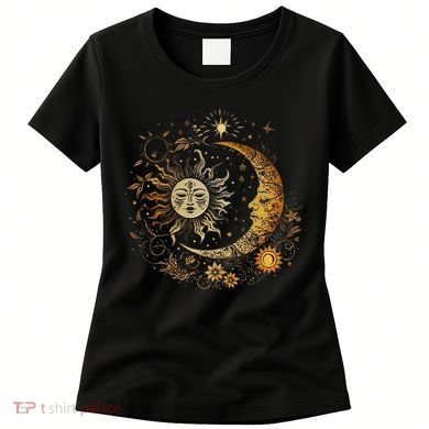 Celestial Sun Moon Flower Astrology Moon Phases Women's T-Shirt