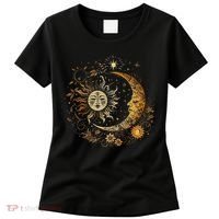 Celestial Sun Moon Flower Astrology Moon Phases Women's T-Shirt thumb 0