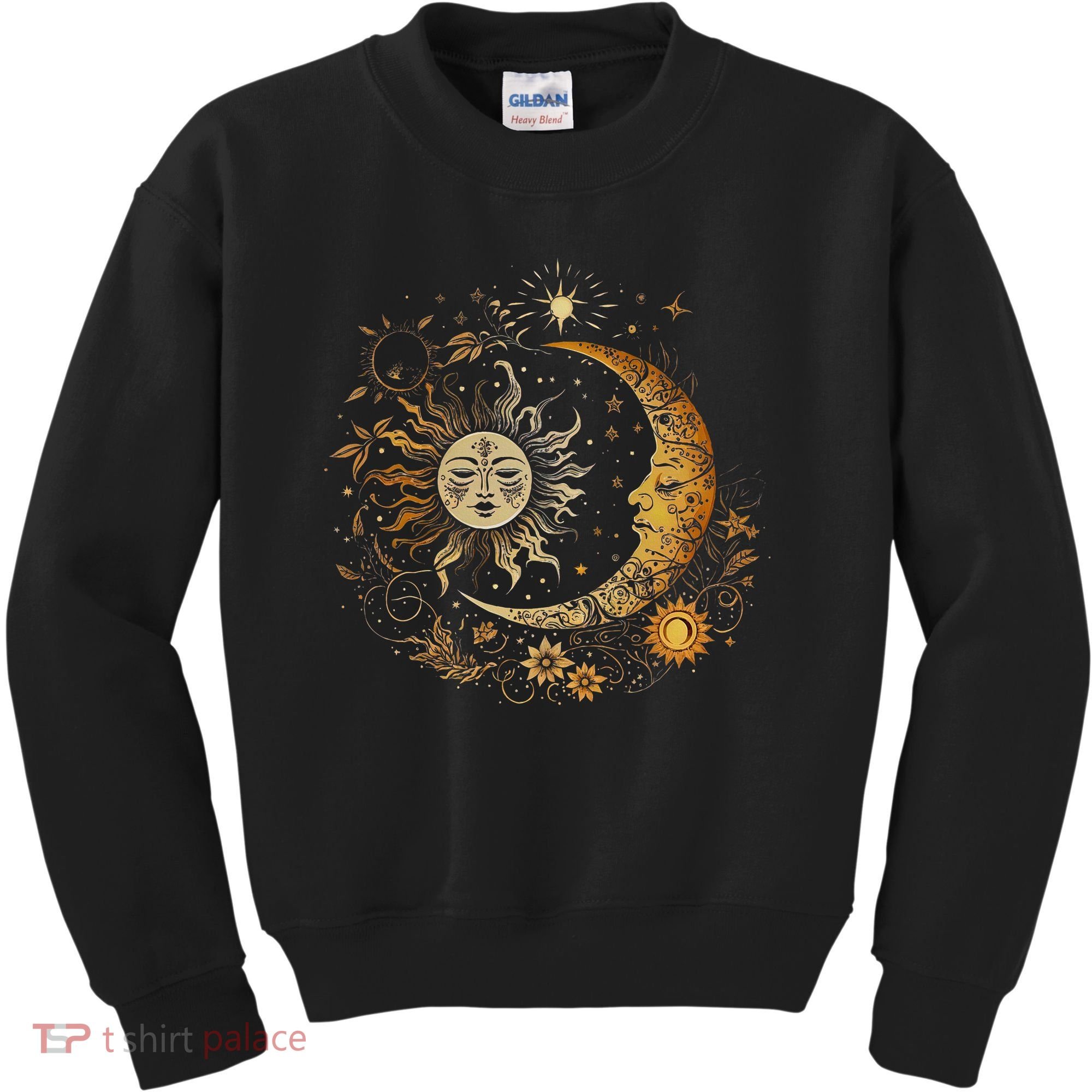 Celestial Sun Moon Flower Astrology Moon Phases Kids Sweatshirt