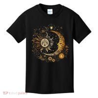 Celestial Sun Moon Flower Astrology Moon Phases Kids T-Shirt thumb 0
