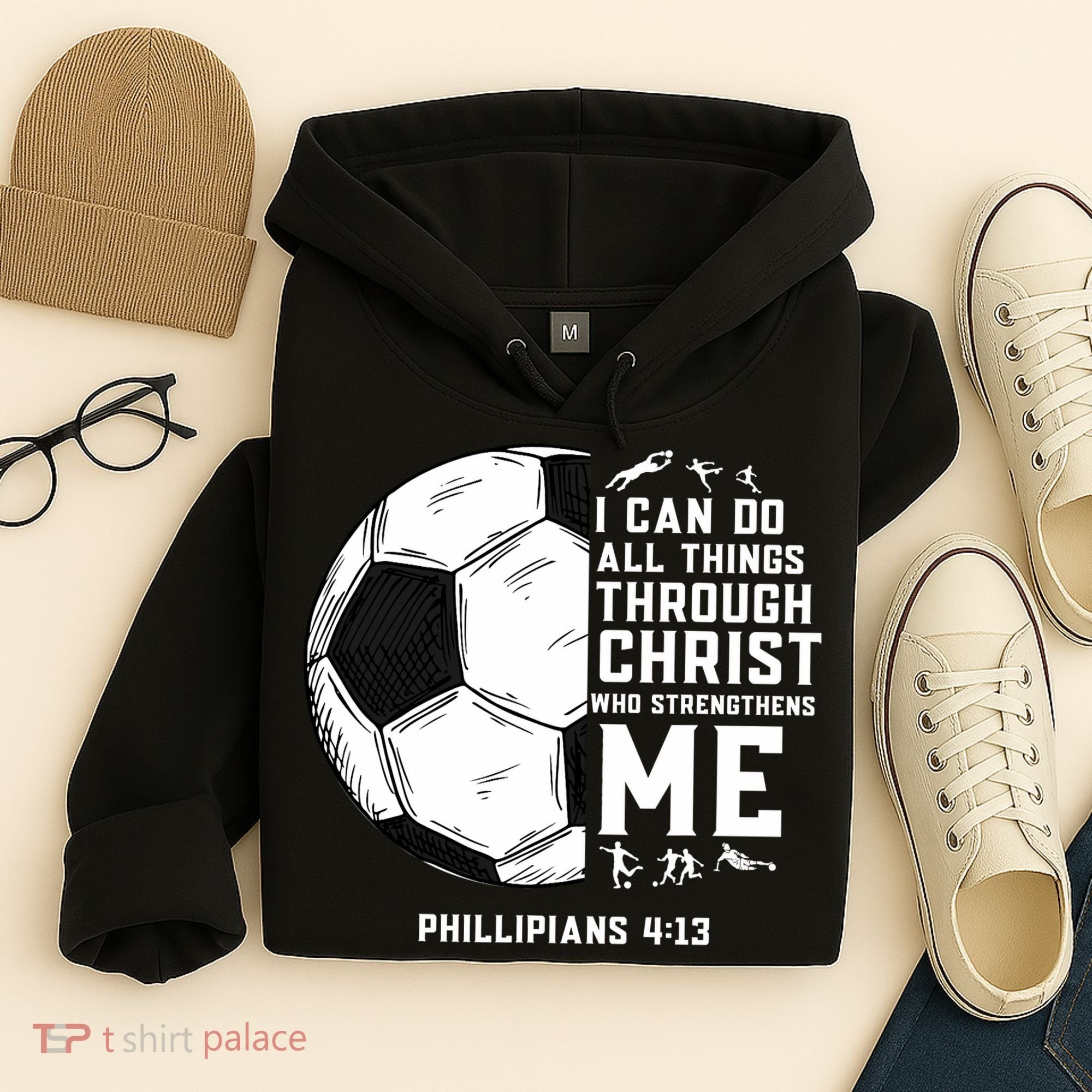 Christian Soccer Men Boys Religious Hoodie