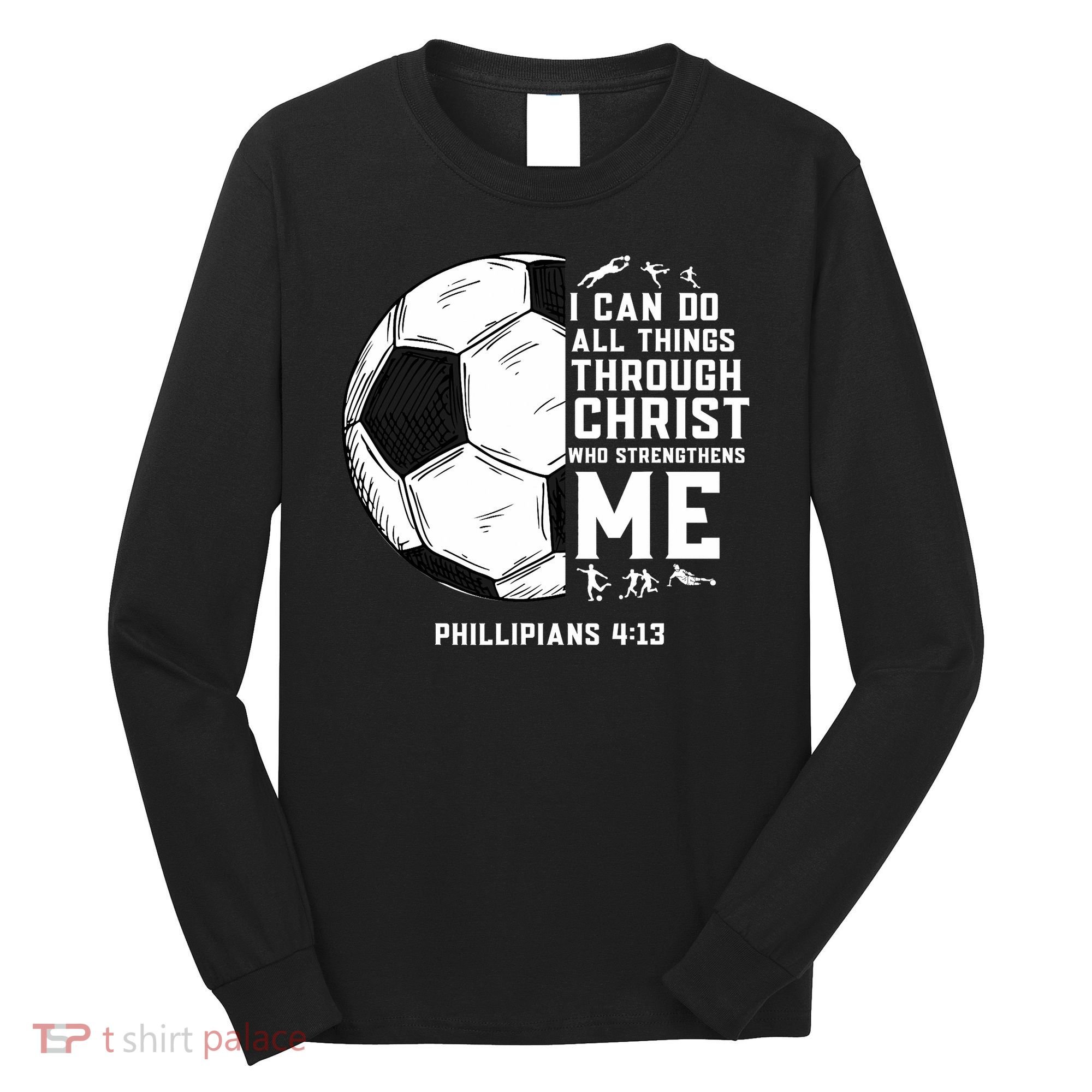 Christian Soccer Men Boys Religious Long Sleeve Shirt