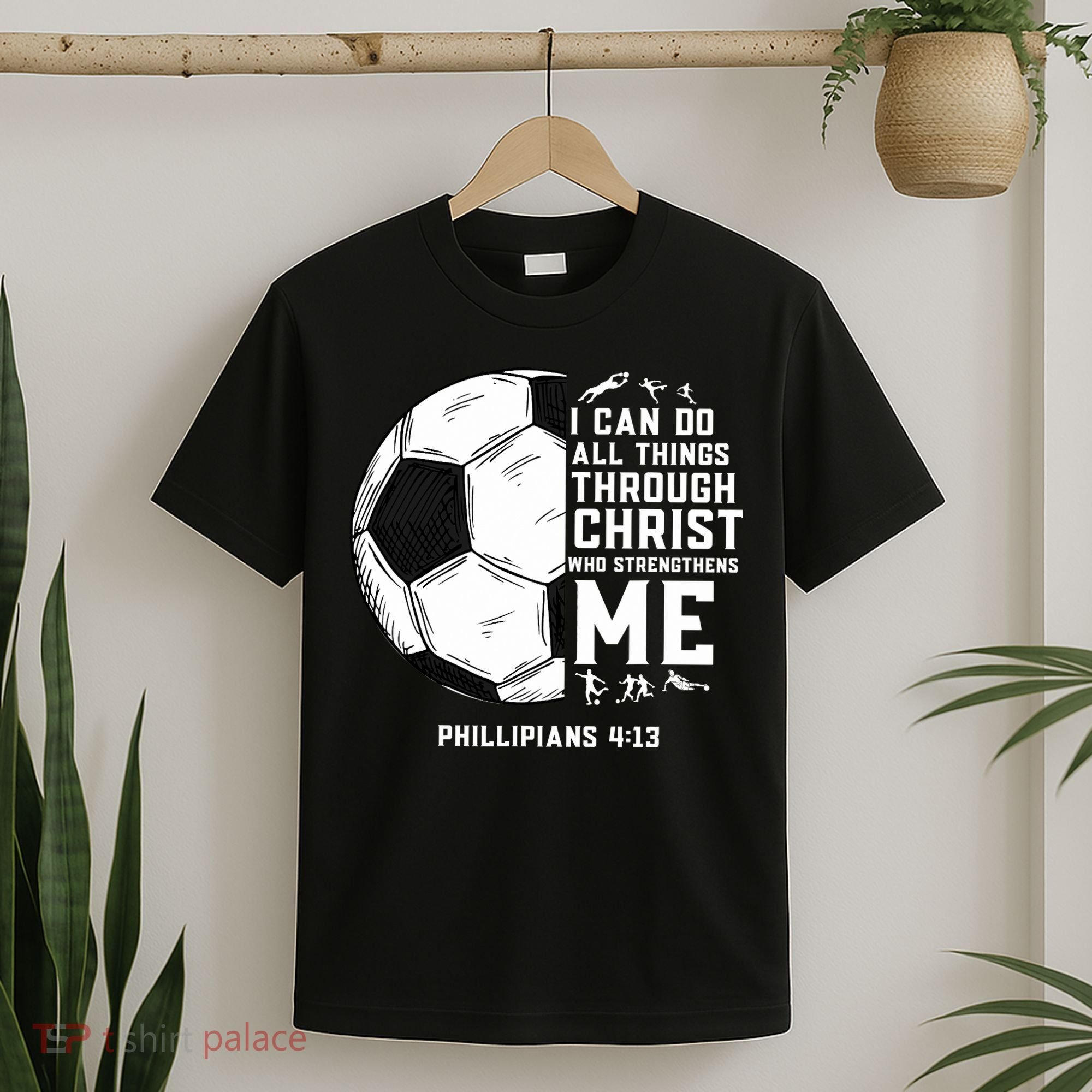 Christian Soccer Men Boys Religious T-Shirt