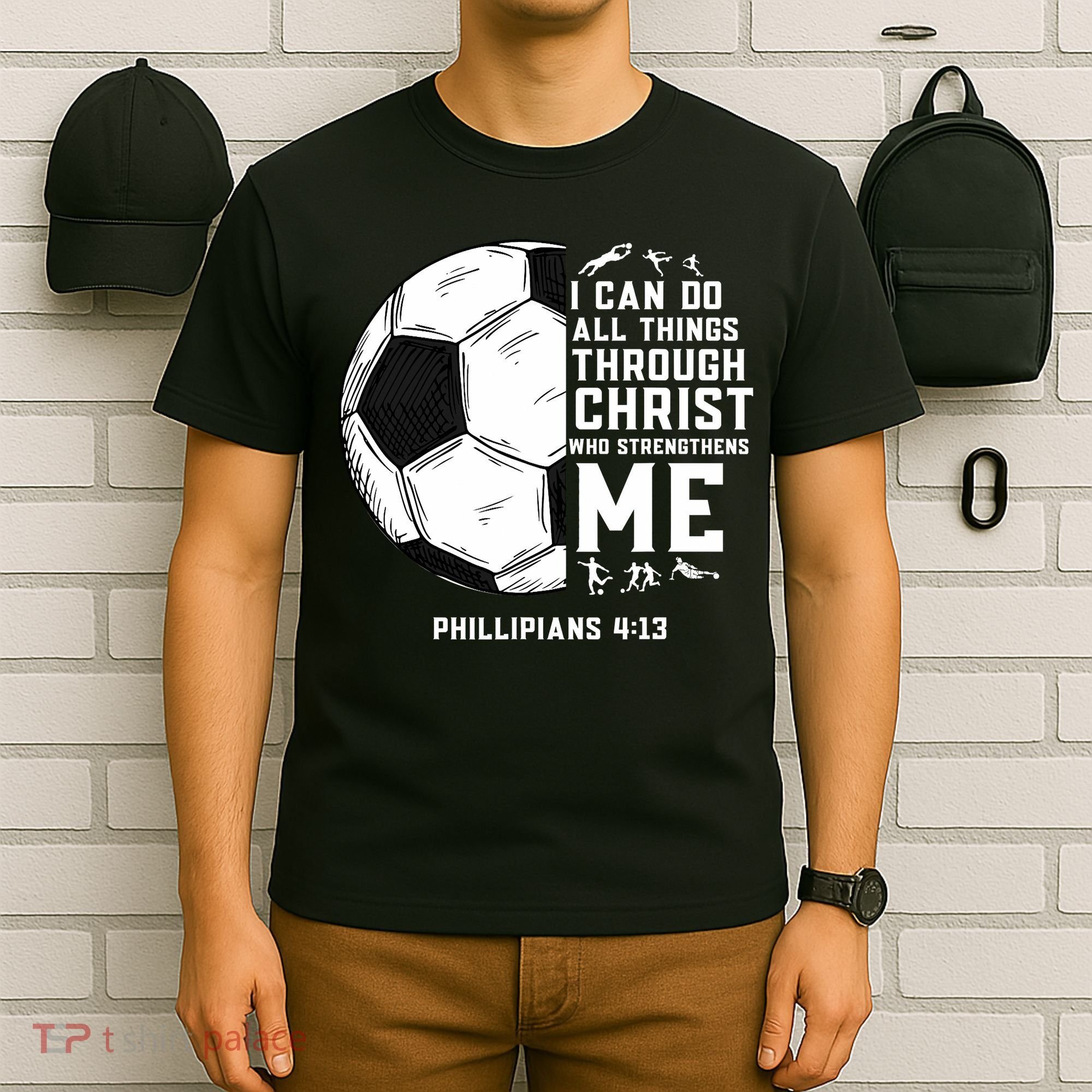 Christian Soccer Men Boys Religious T-Shirt