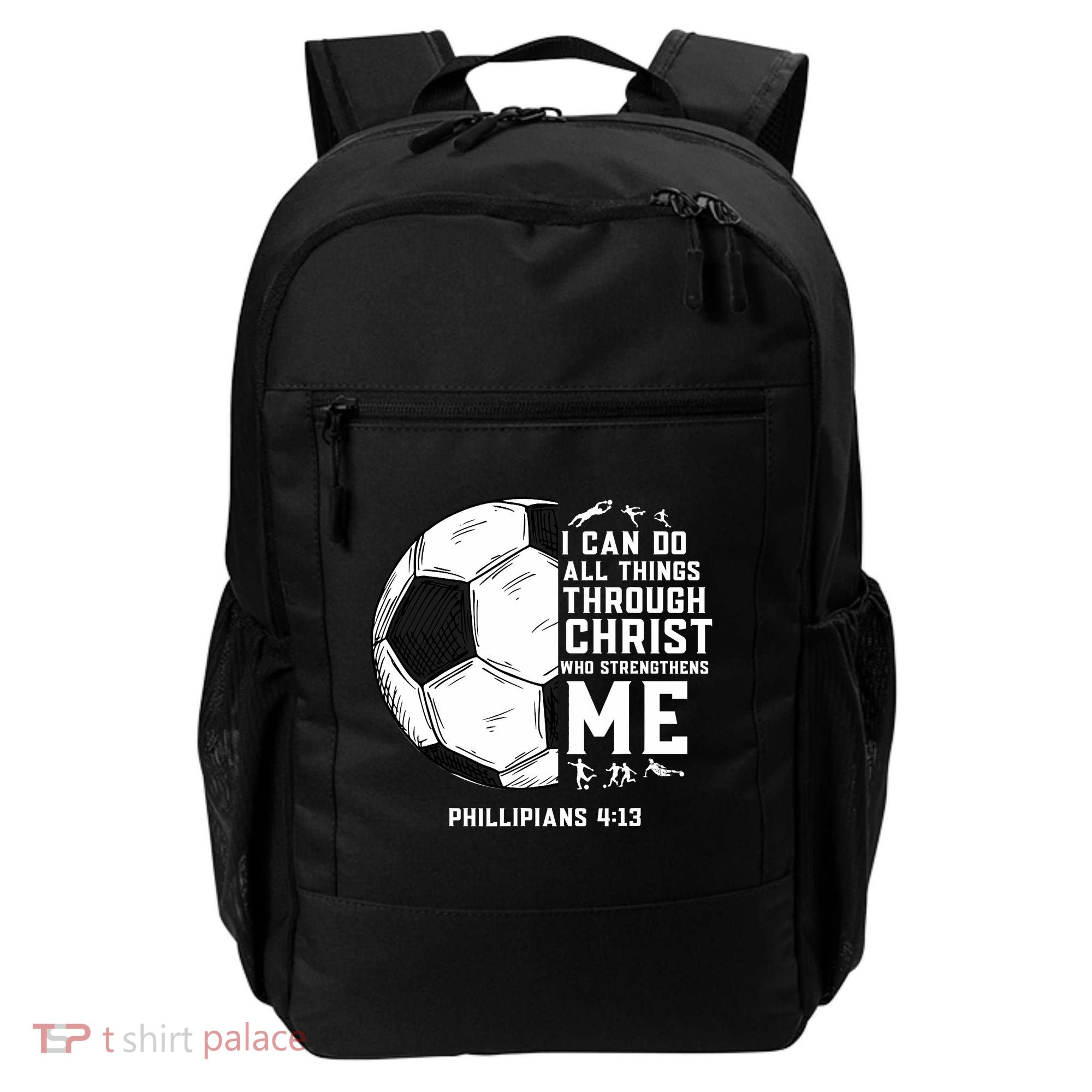 Christian Soccer Men Boys Religious Backpack