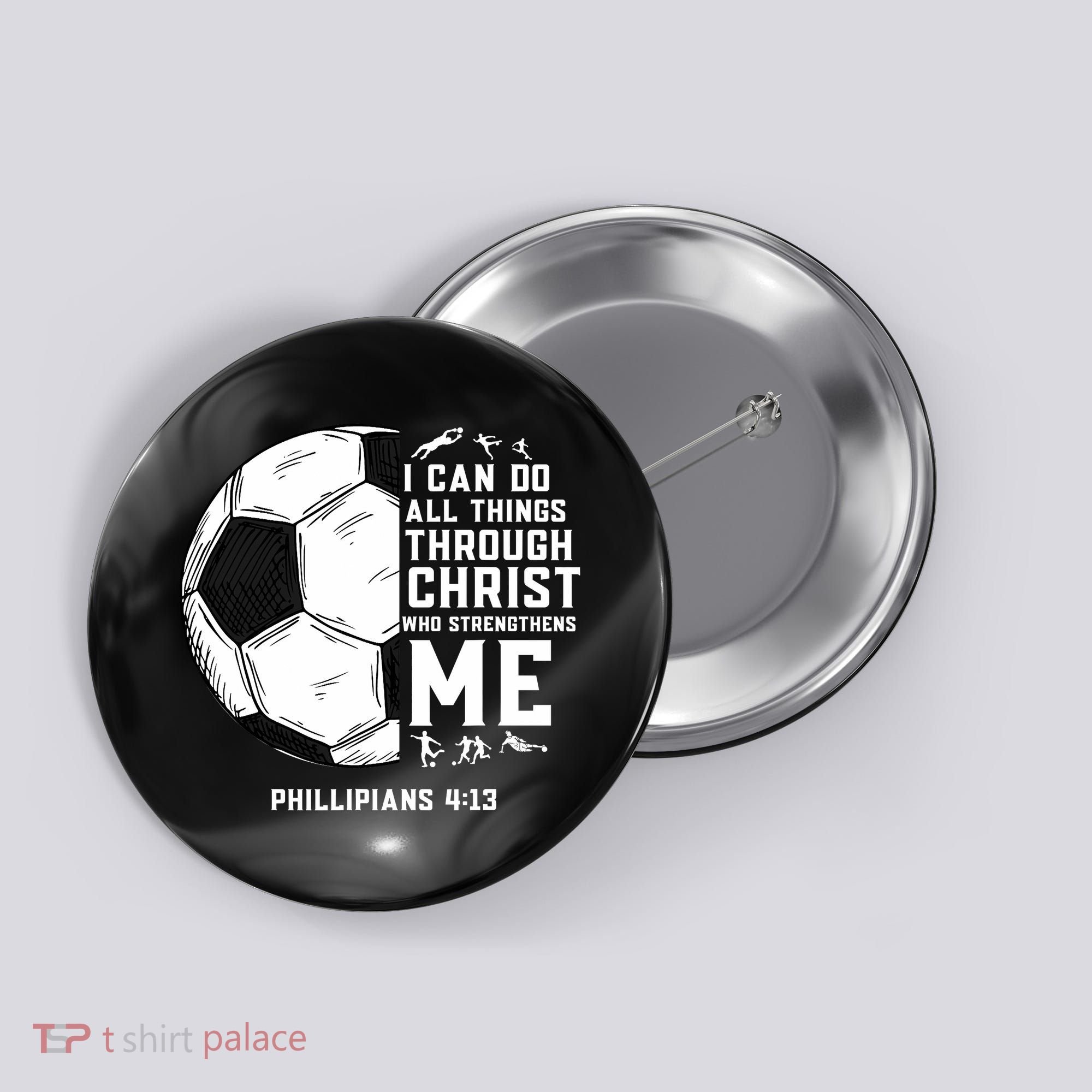 Christian Soccer Men Boys Religious Button