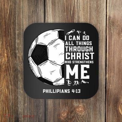 Christian Soccer Men Boys Religious Coaster