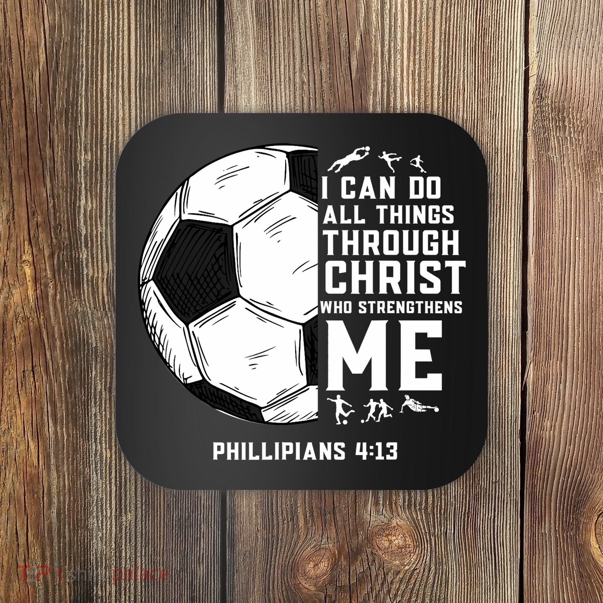 Christian Soccer Men Boys Religious Coaster