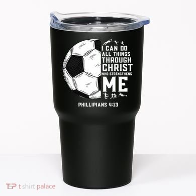 Christian Soccer Men Boys Religious Tumbler