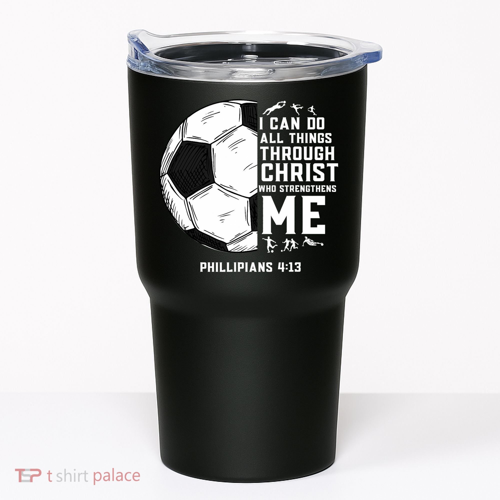 Christian Soccer Men Boys Religious Tumbler