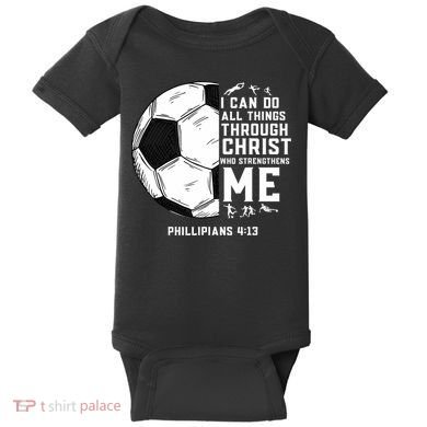 Christian Soccer Men Boys Religious Baby Bodysuit