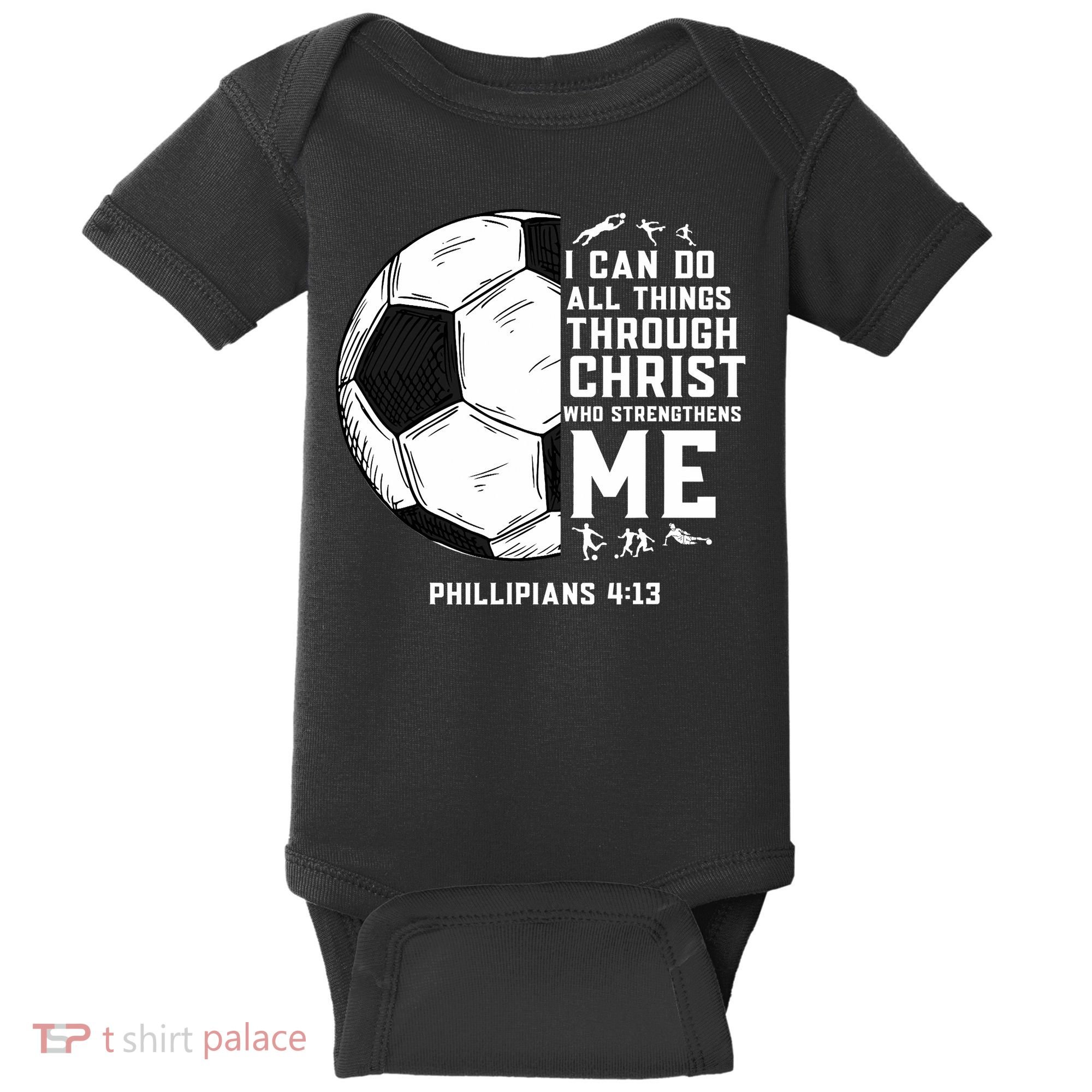 Christian Soccer Men Boys Religious Baby Bodysuit