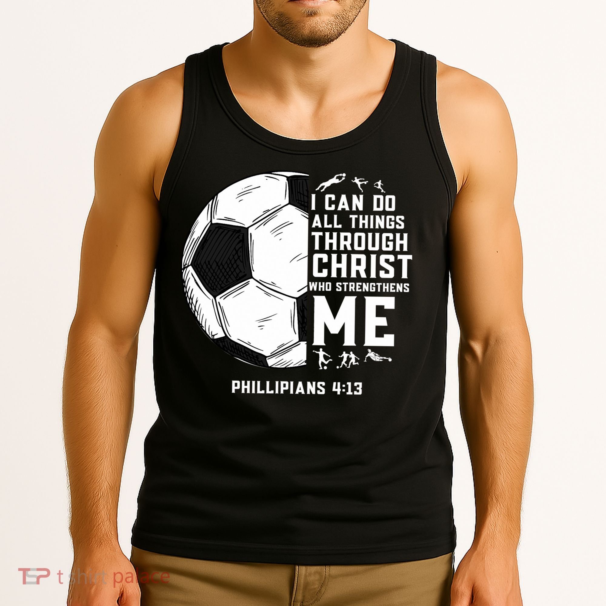 Christian Soccer Men Boys Religious Tank Top