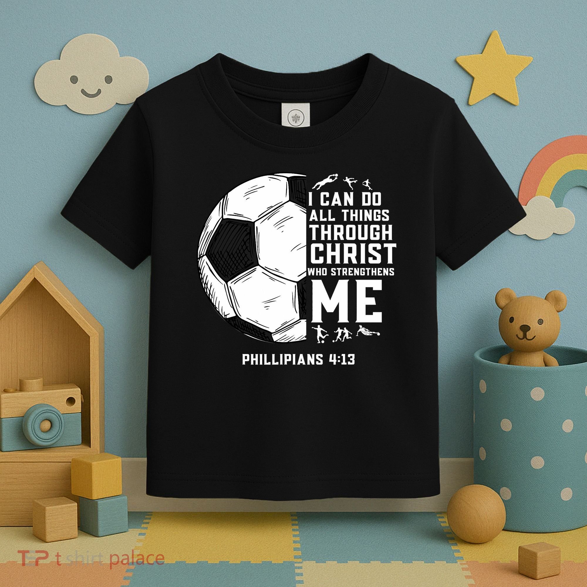 Christian Soccer Men Boys Religious Toddler T-Shirt