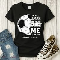 Christian Soccer Men Boys Religious Women's T-Shirt thumb 3