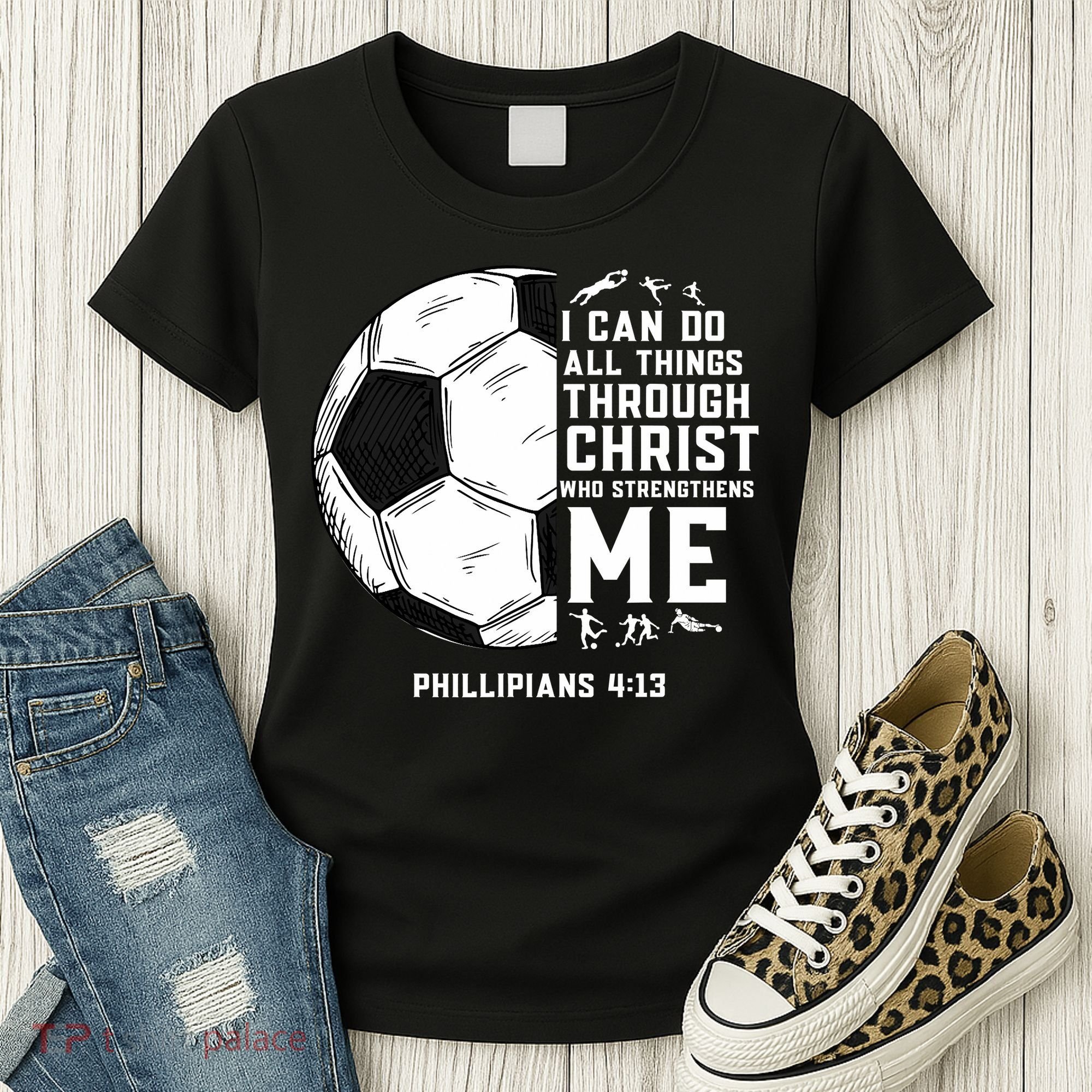 Christian Soccer Men Boys Religious Women's T-Shirt
