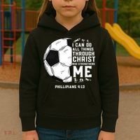 Christian Soccer Men Boys Religious Kids Hoodie thumb 3