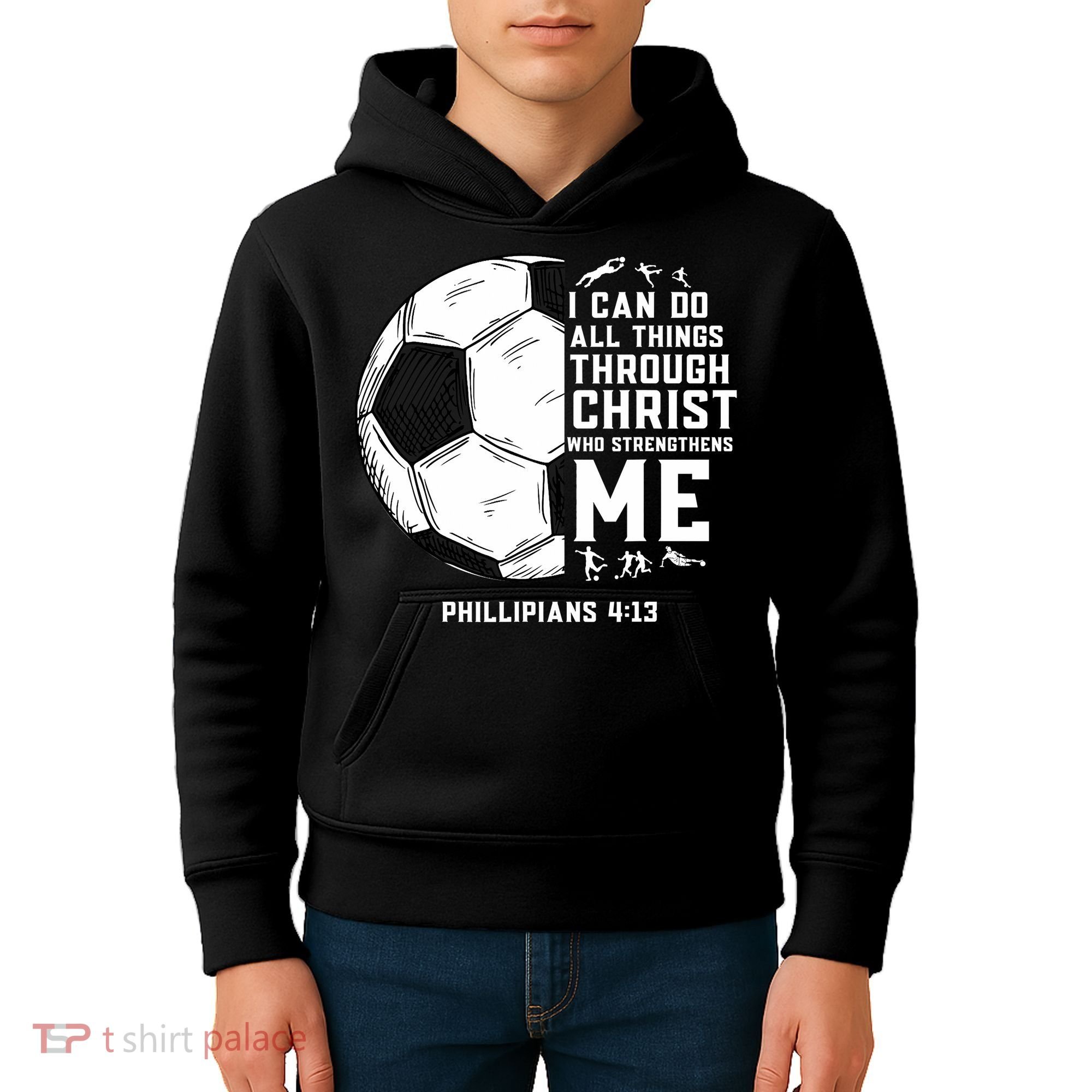 Christian Soccer Men Boys Religious Kids Hoodie