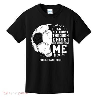 Christian Soccer Men Boys Religious Kids T-Shirt