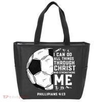 Christian Soccer Men Boys Religious Tote Bag thumb 0