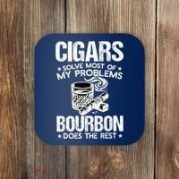 Cigars Solve Most Of My Problems Bourbon Does The Rest Coaster thumb 0