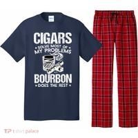 Cigars Solve Most Of My Problems Bourbon Does The Rest Pajama Set thumb 0