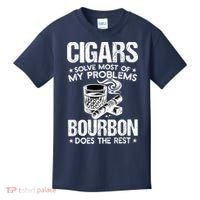 Cigars Solve Most Of My Problems Bourbon Does The Rest Kids T-Shirt thumb 0