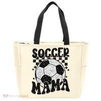Checkered Soccer Mama Retro Soccer Mom Soccer Season Tote Bag thumb 0