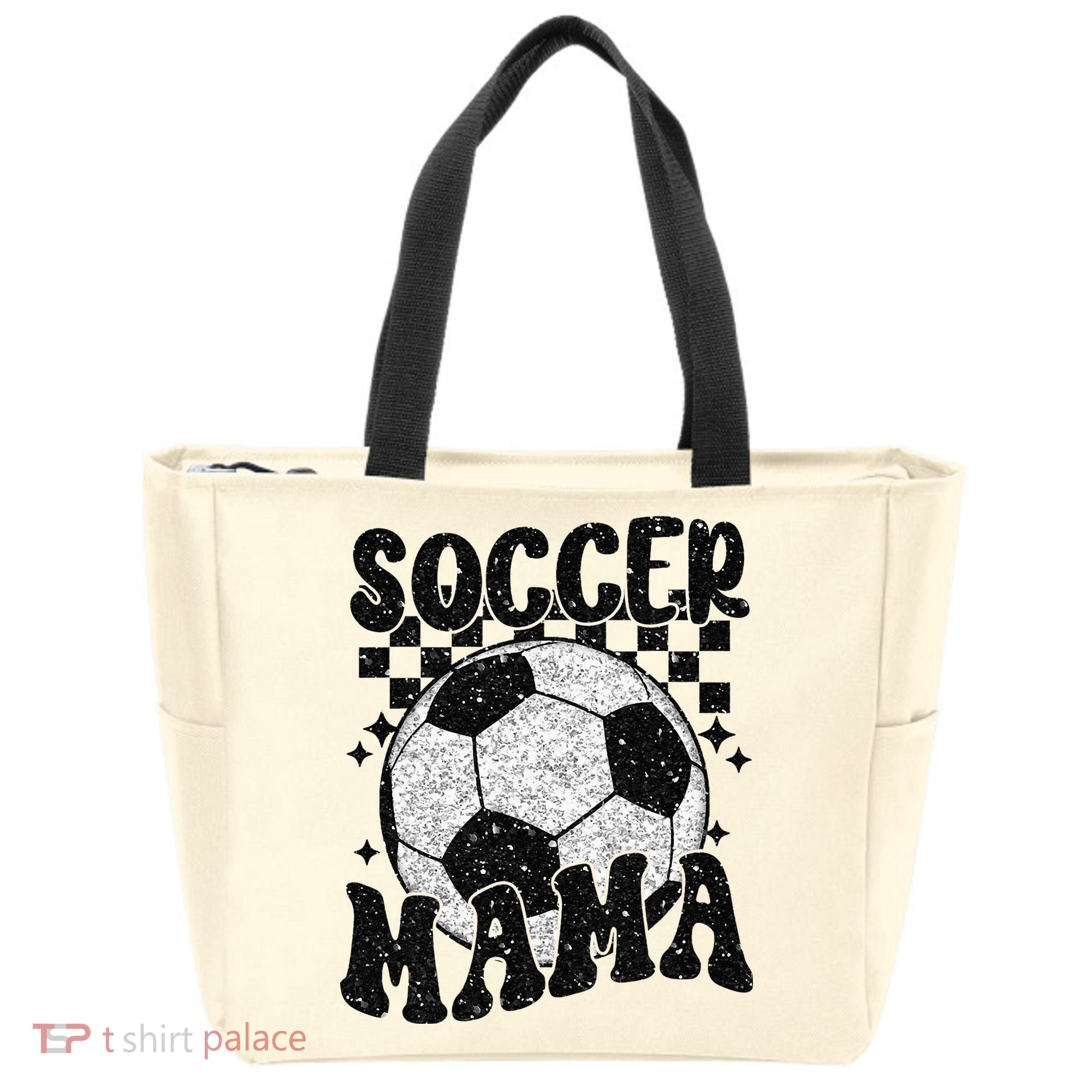Checkered Soccer Mama Retro Soccer Mom Soccer Season Tote Bag
