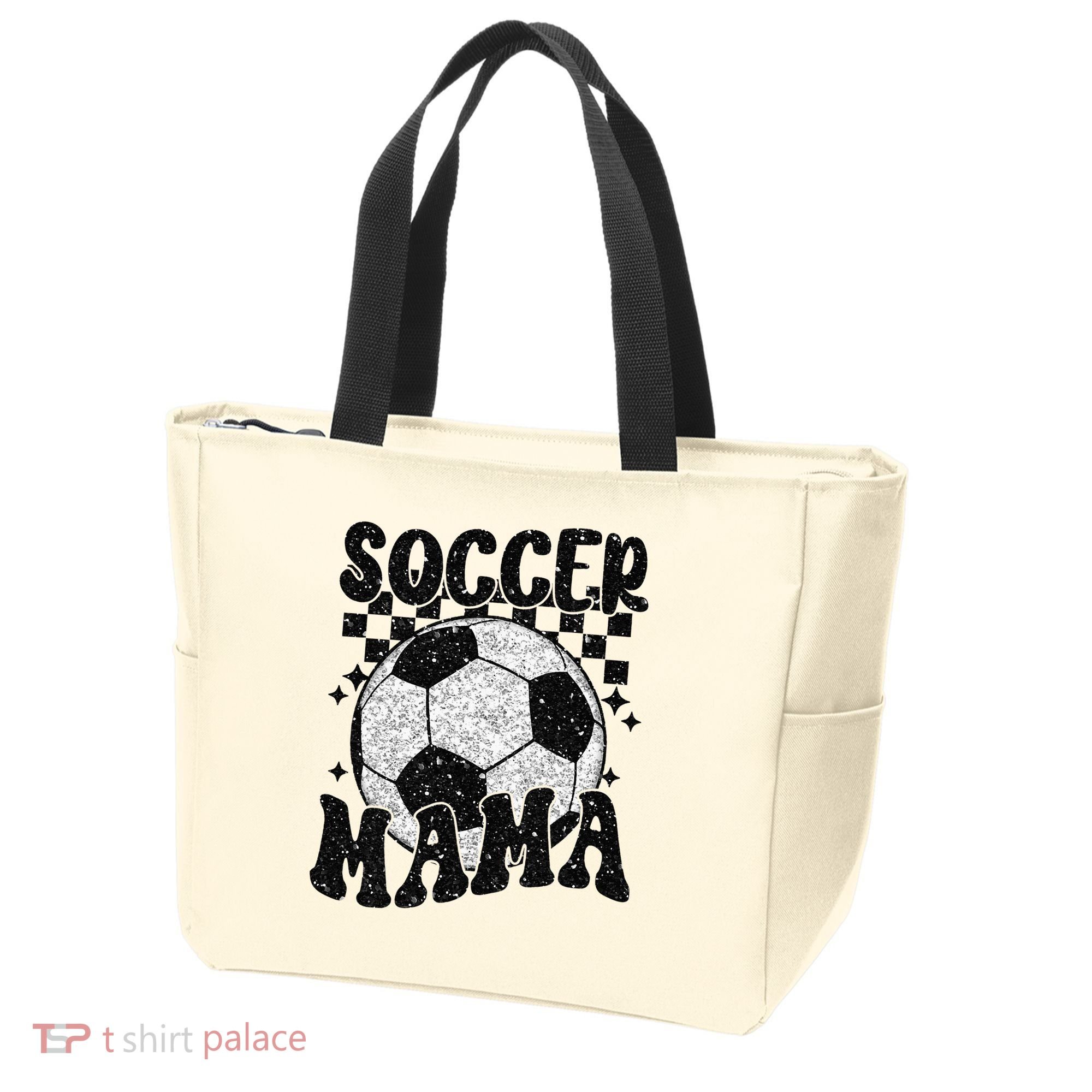 Checkered Soccer Mama Retro Soccer Mom Soccer Season Tote Bag