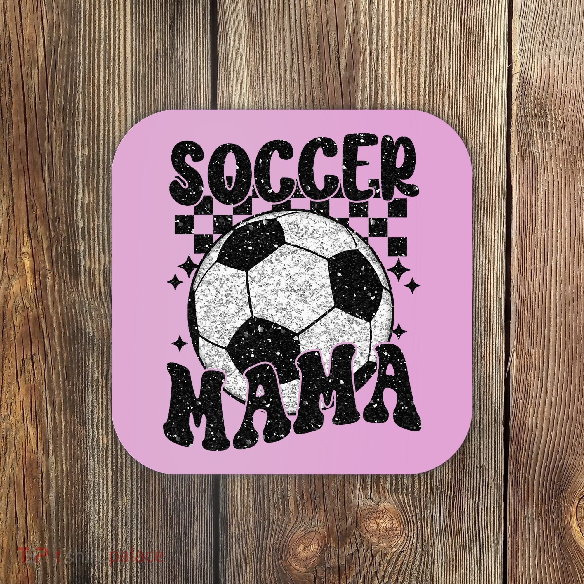 Checkered Soccer Mama Retro Soccer Mom Soccer Season Coaster