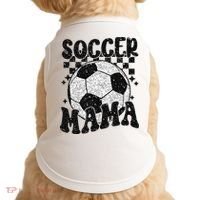 Checkered Soccer Mama Retro Soccer Mom Soccer Season Doggie Tank thumb 0