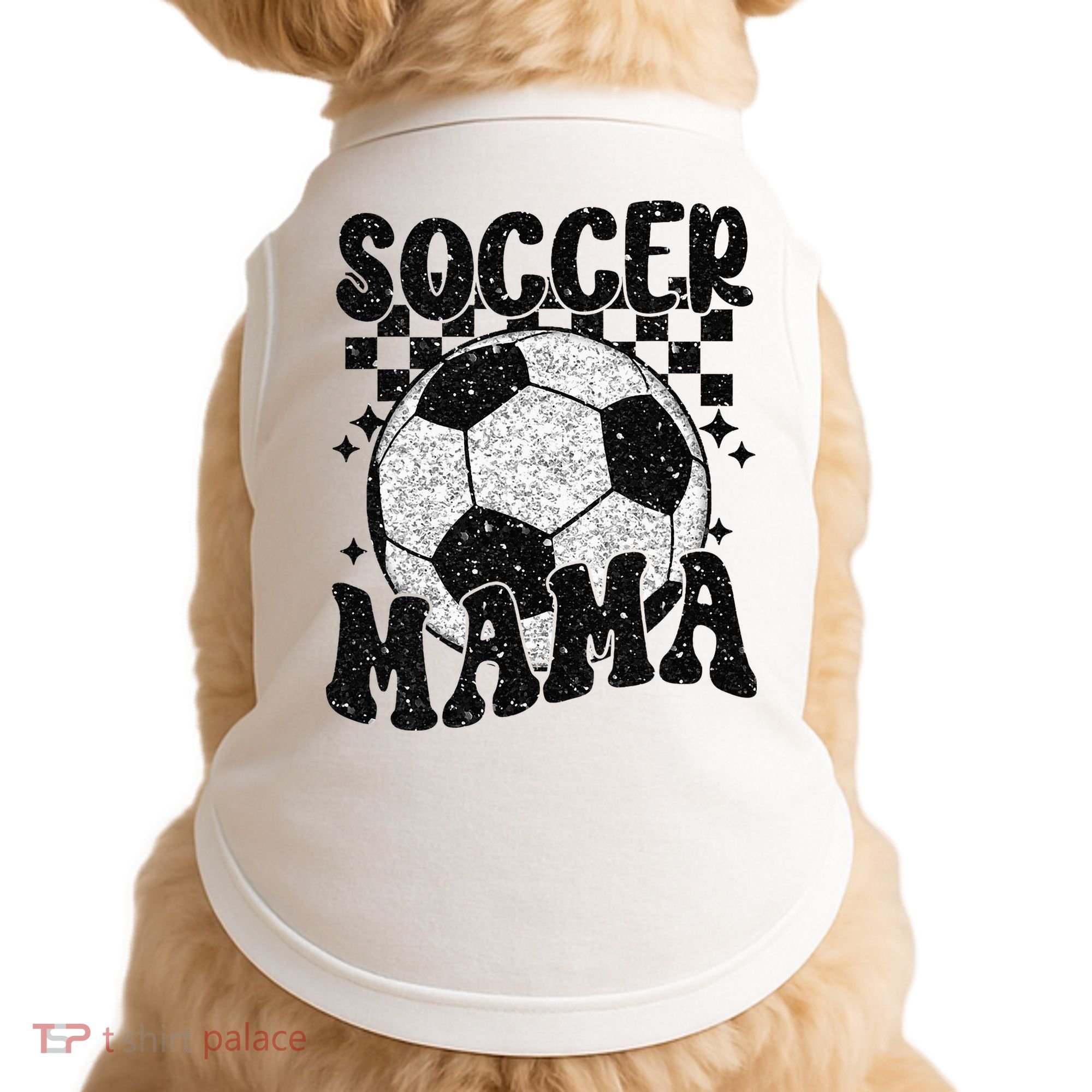 Checkered Soccer Mama Retro Soccer Mom Soccer Season Doggie Tank