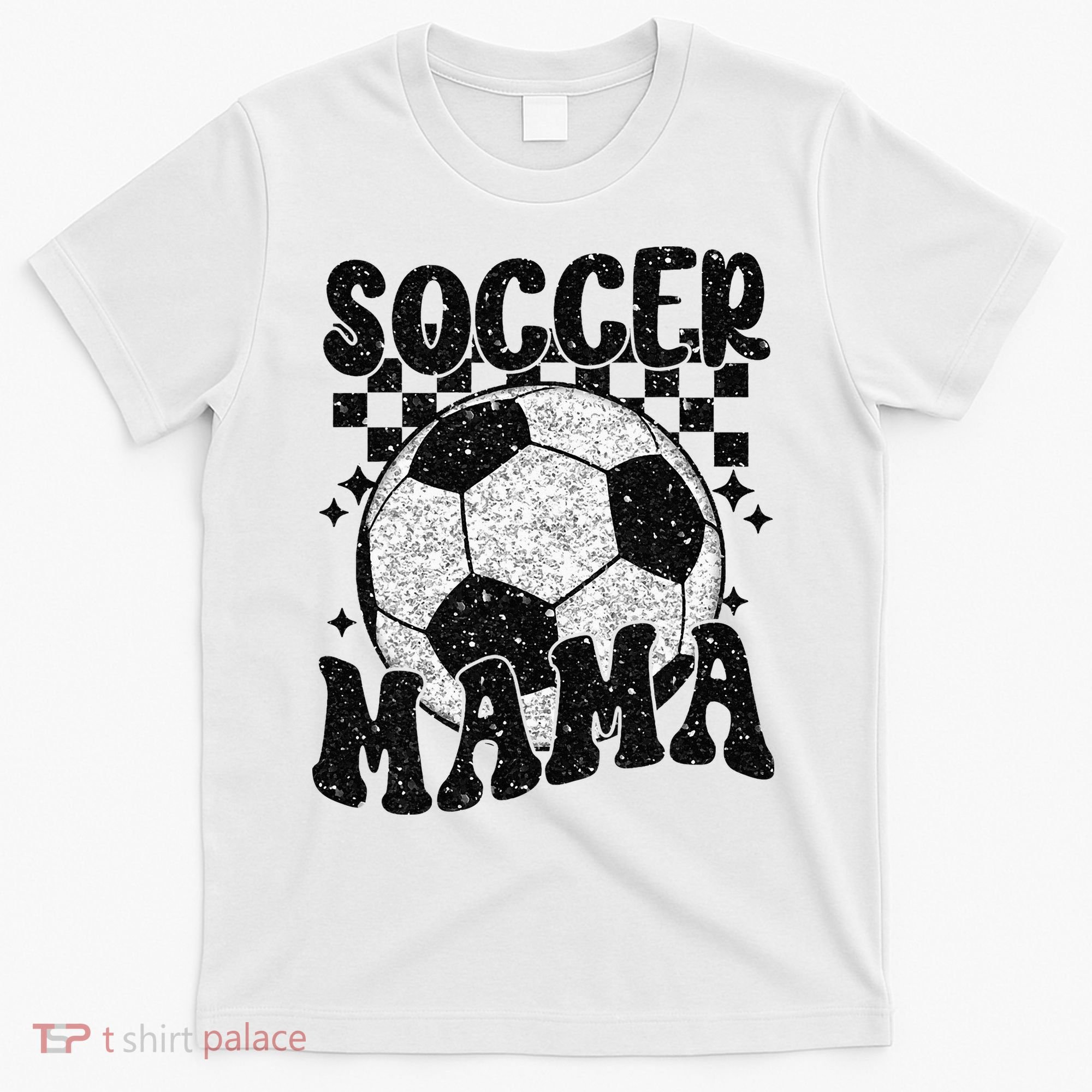 Checkered Soccer Mama Retro Soccer Mom Soccer Season T-Shirt