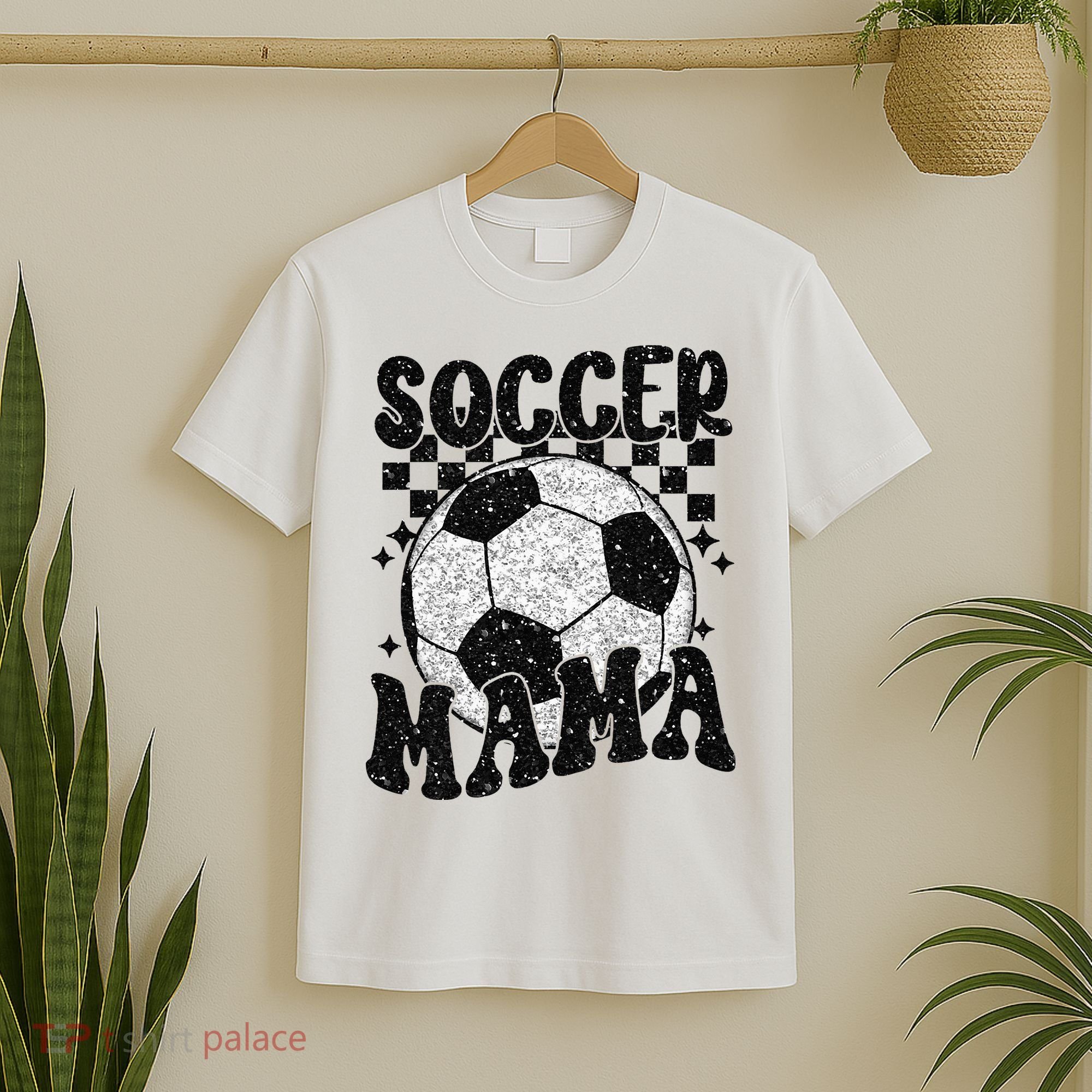 Checkered Soccer Mama Retro Soccer Mom Soccer Season T-Shirt