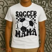 Checkered Soccer Mama Retro Soccer Mom Soccer Season T-Shirt thumb 3