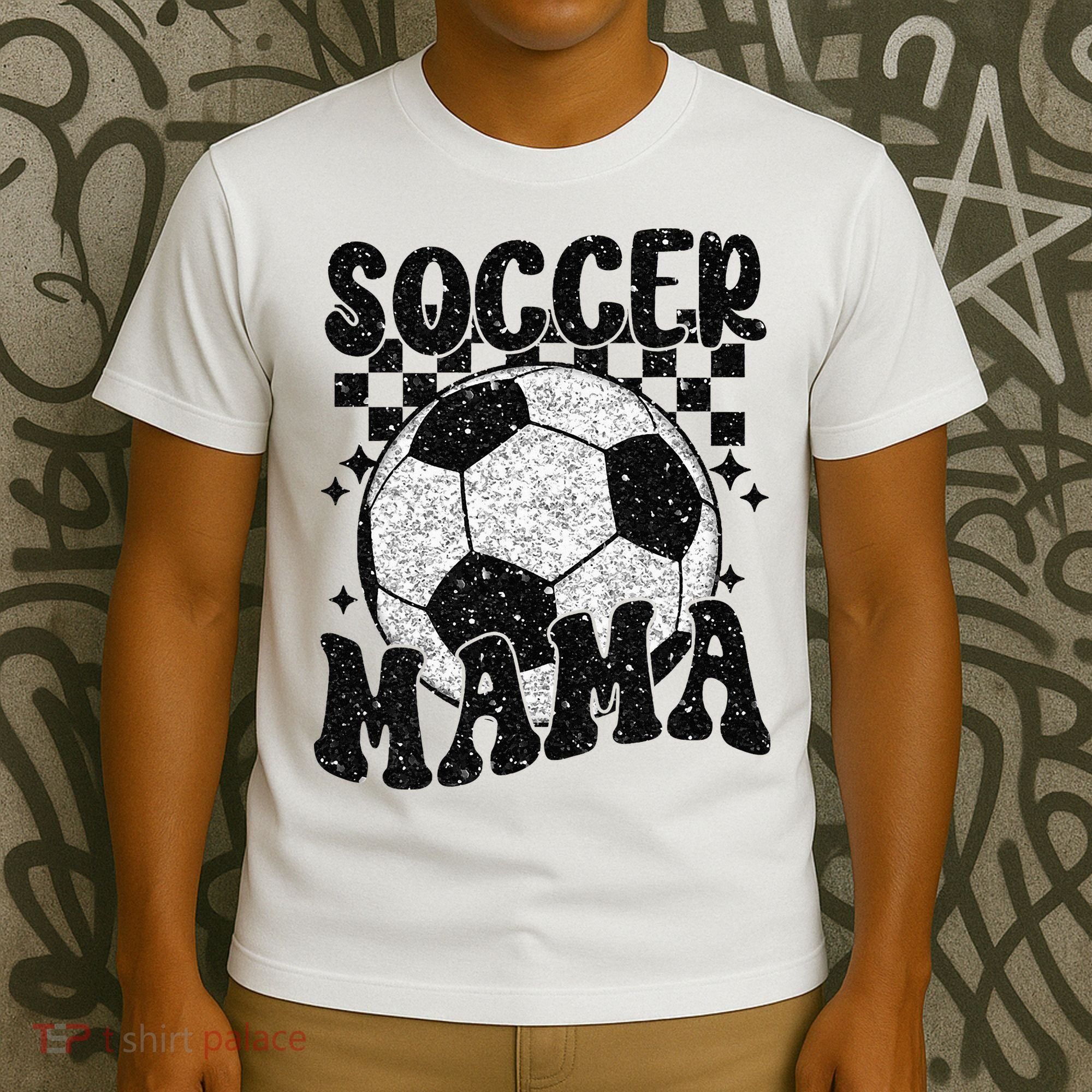 Checkered Soccer Mama Retro Soccer Mom Soccer Season T-Shirt