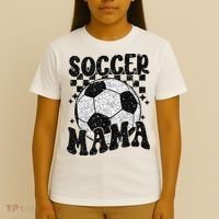Checkered Soccer Mama Retro Soccer Mom Soccer Season T-Shirt thumb 4
