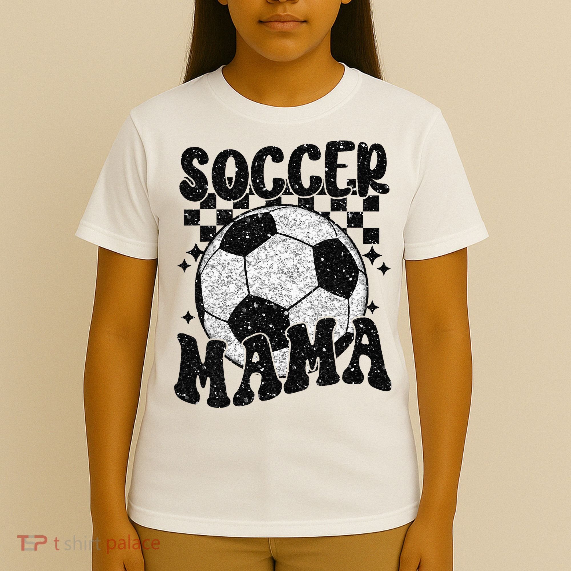 Checkered Soccer Mama Retro Soccer Mom Soccer Season T-Shirt