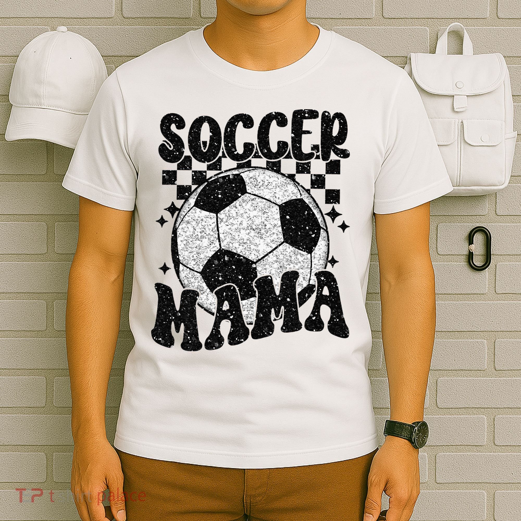Checkered Soccer Mama Retro Soccer Mom Soccer Season T-Shirt