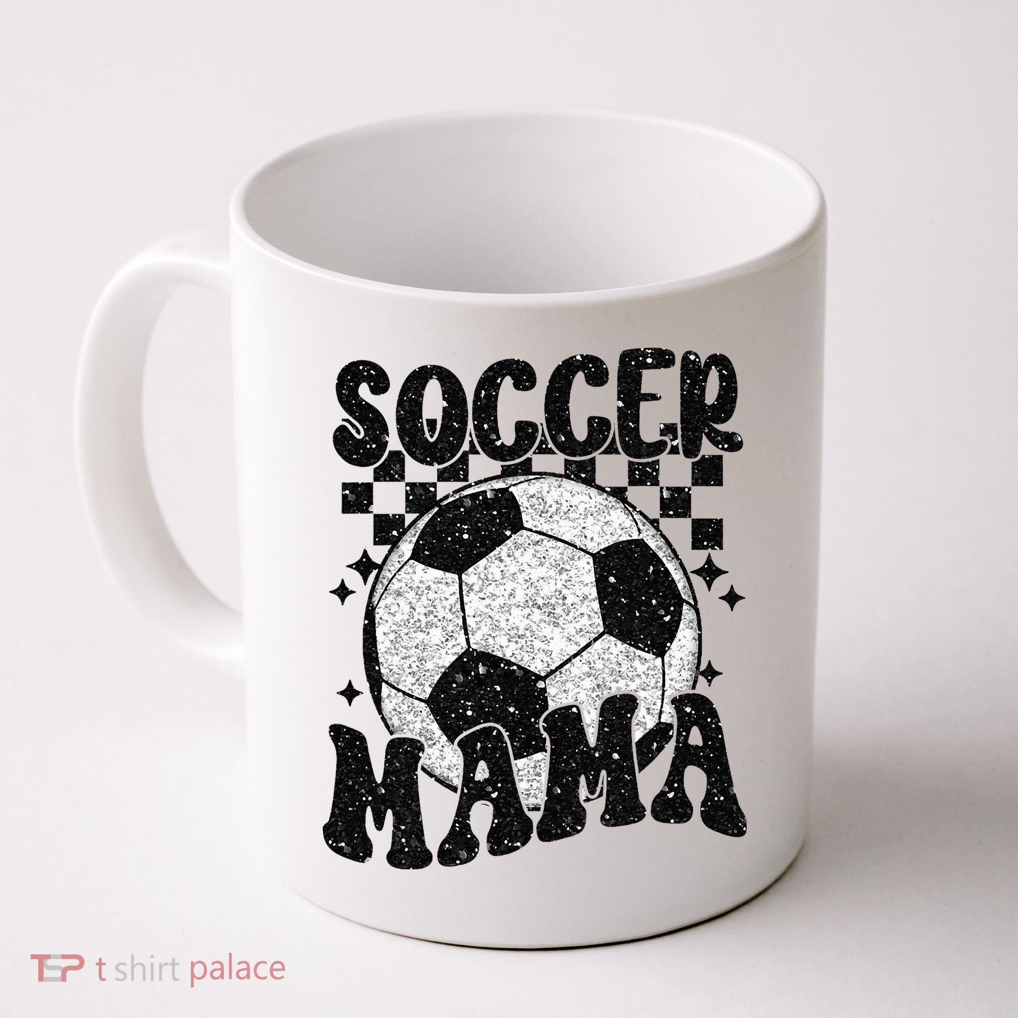 Checkered Soccer Mama Retro Soccer Mom Soccer Season Coffee Mug