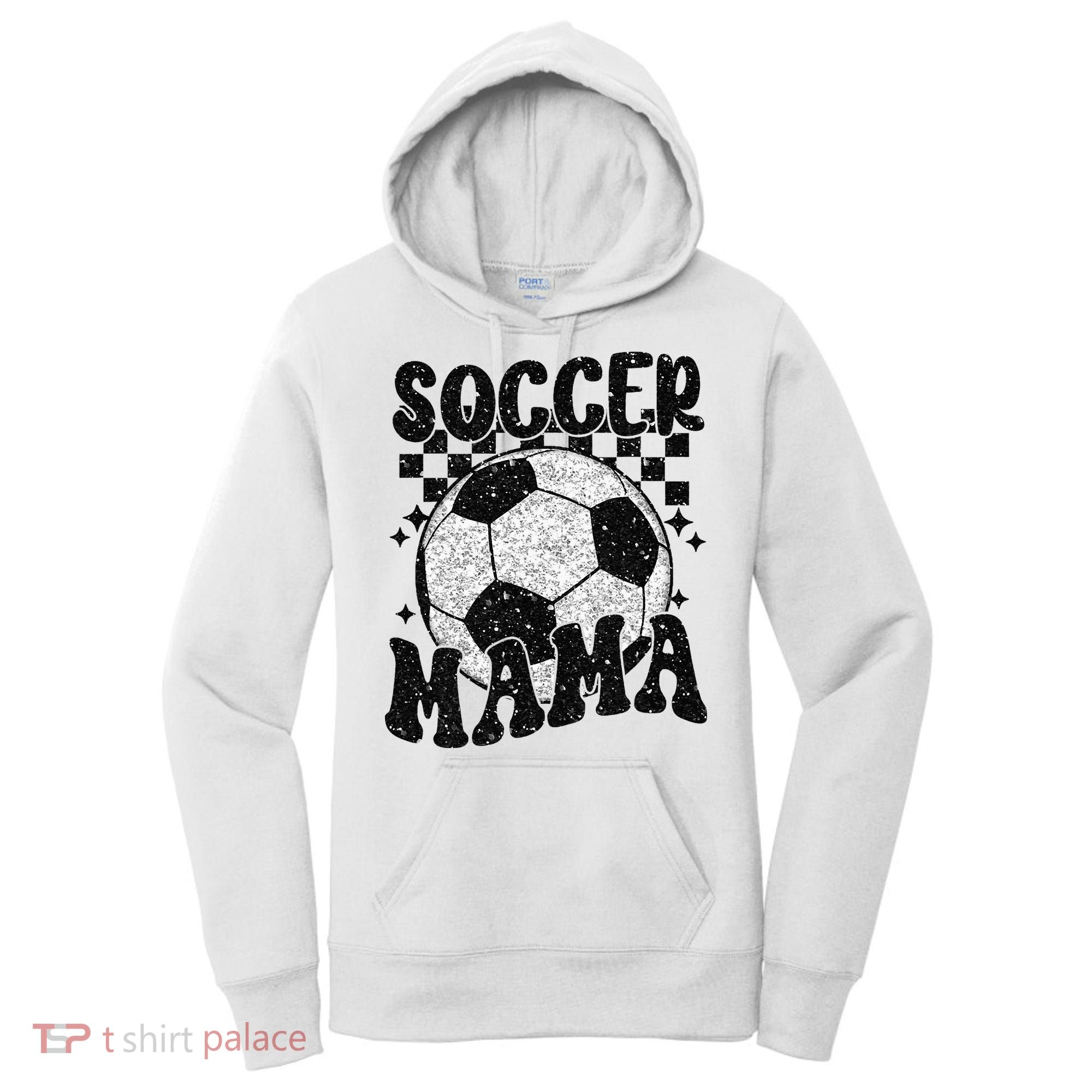 Checkered Soccer Mama Retro Soccer Mom Soccer Season Women's Hoodie