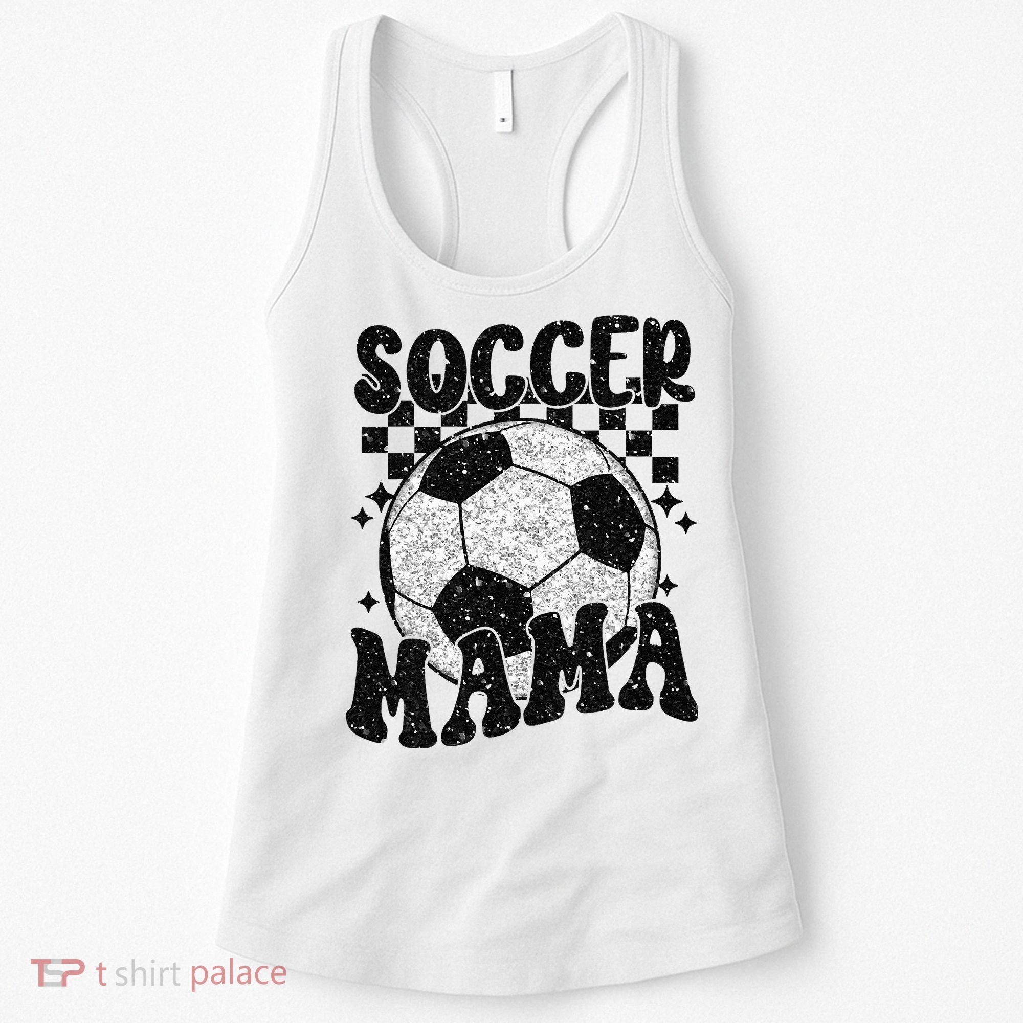 Checkered Soccer Mama Retro Soccer Mom Soccer Season Women's Tank Top