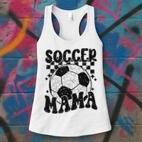 Checkered Soccer Mama Retro Soccer Mom Soccer Season Women's Tank Top thumb 3