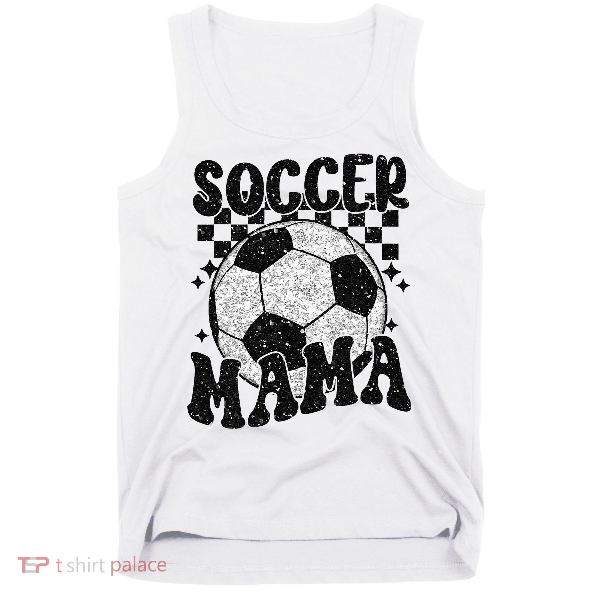 Checkered Soccer Mama Retro Soccer Mom Soccer Season Tank Top
